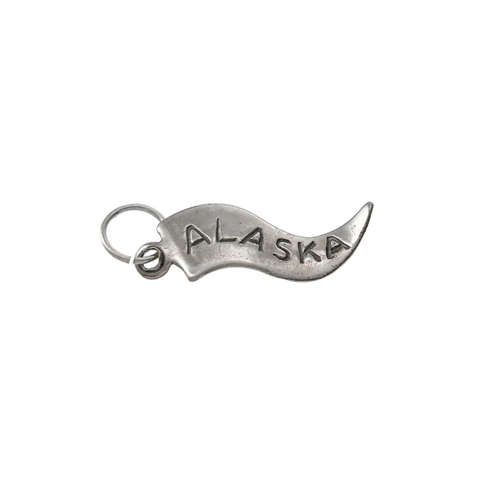 Vintage Sterling Silver 925 Alaska Pennant Banner Charm